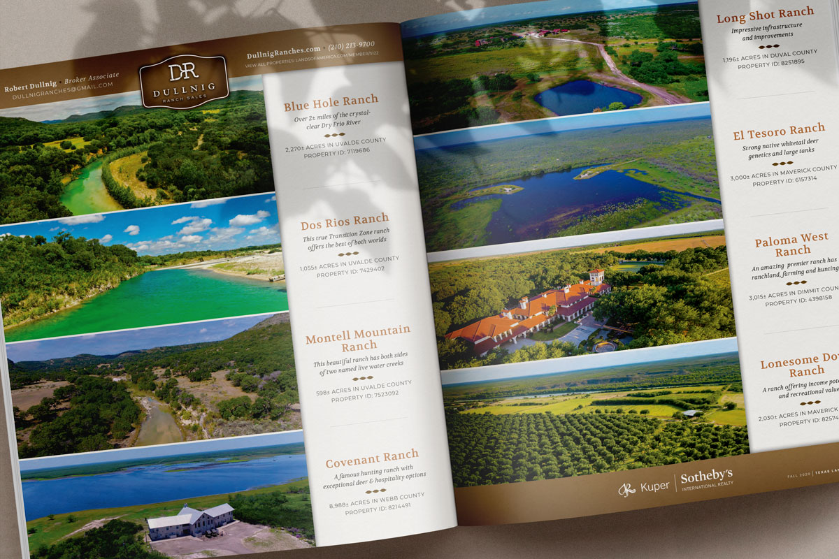 Close-up picture of property pages I designed