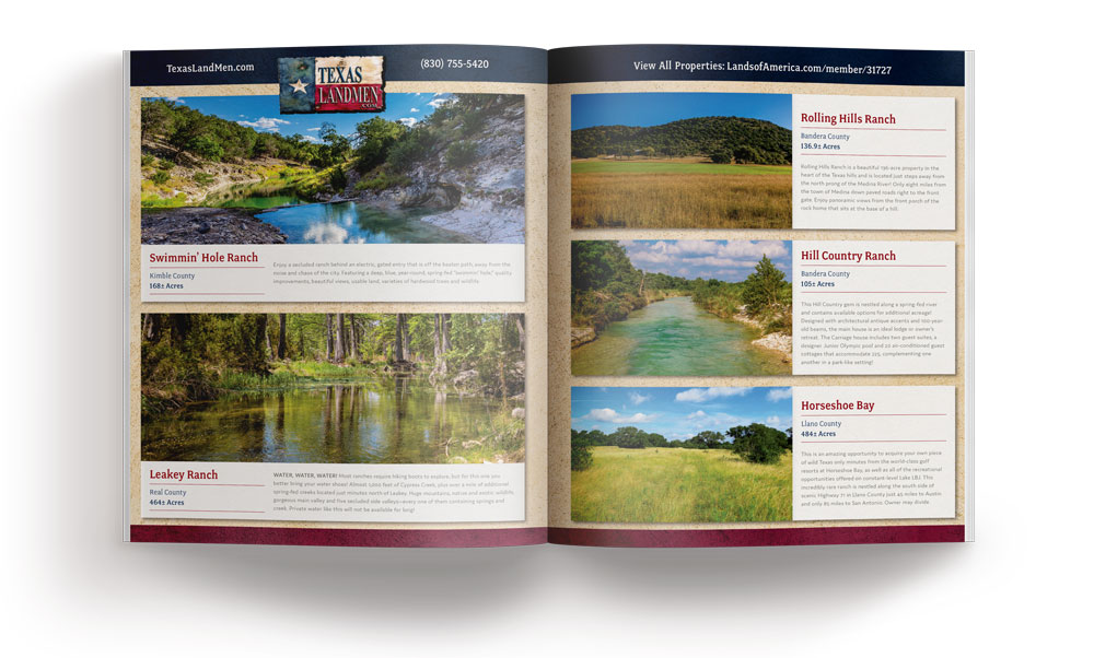 Open spread with property pages I designed